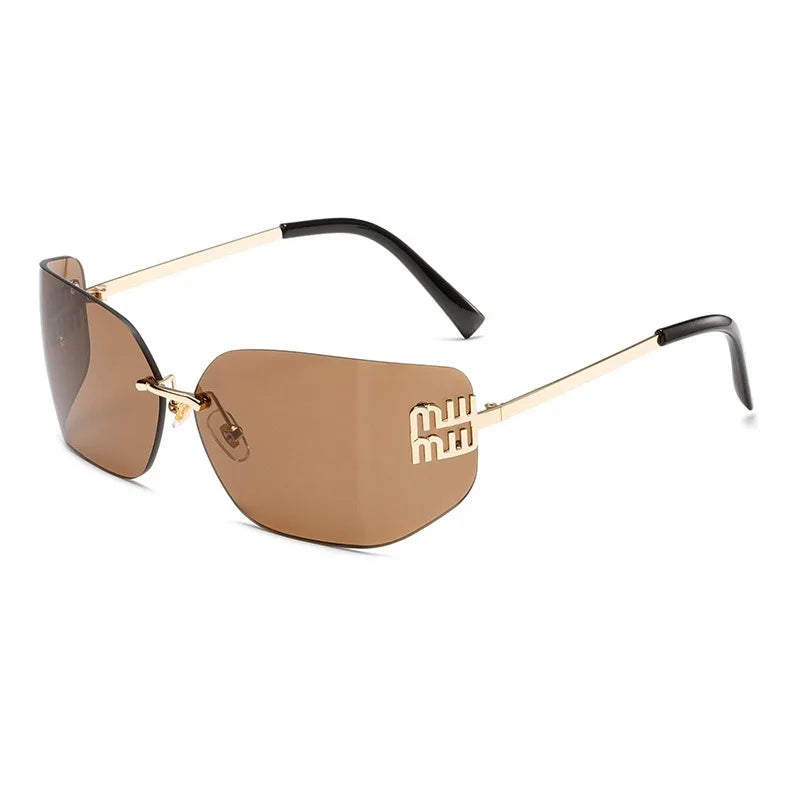 Zhang Yuanying's same miumiu sunglasses for women, with a high-end and personalized y2k sunglasses and curved i
