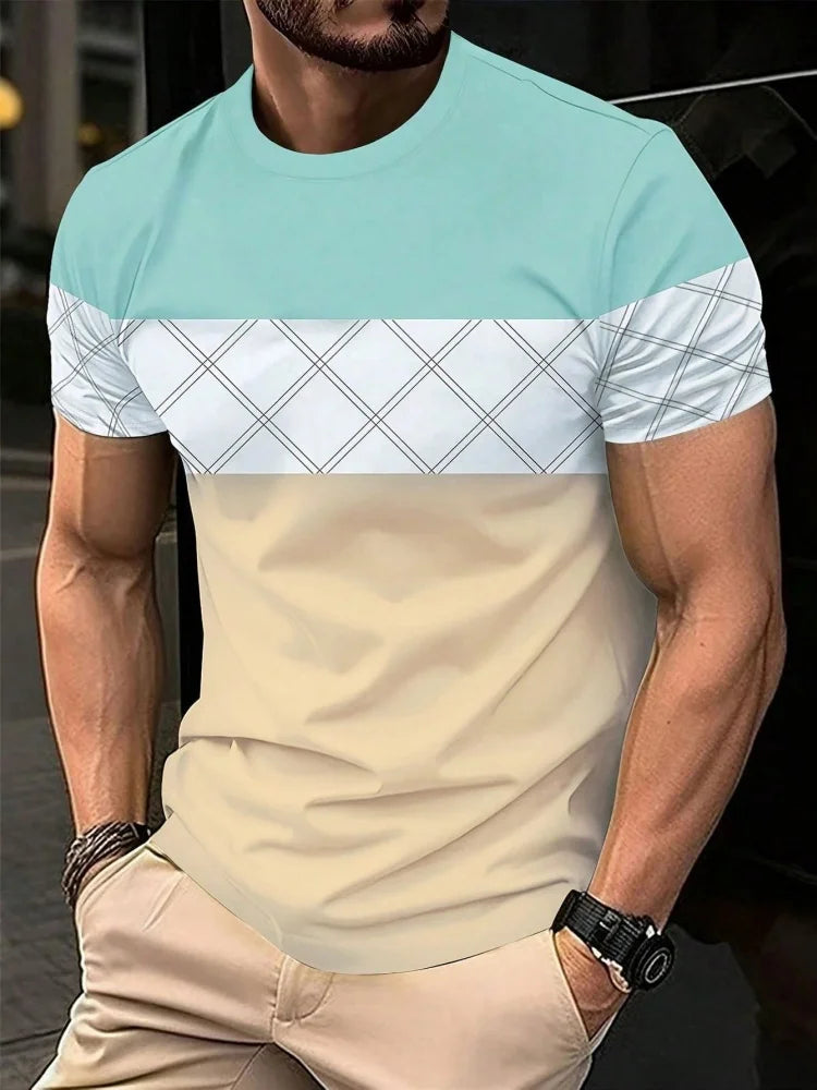 Men’s Oversized Letter‑Print T‑Shirt – Summer Loose Fit Sports Casual Short Sleeve Top
