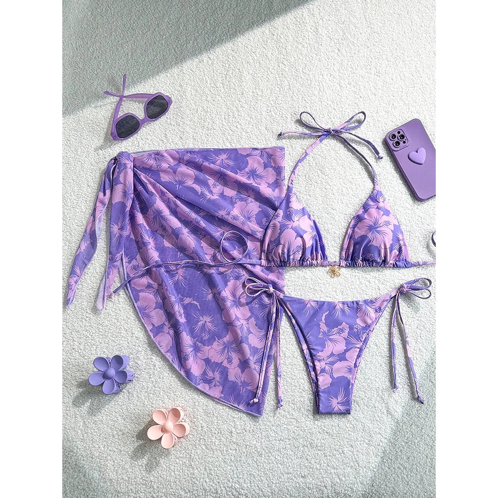 Trendy Two‑Piece Thong Swimsuit