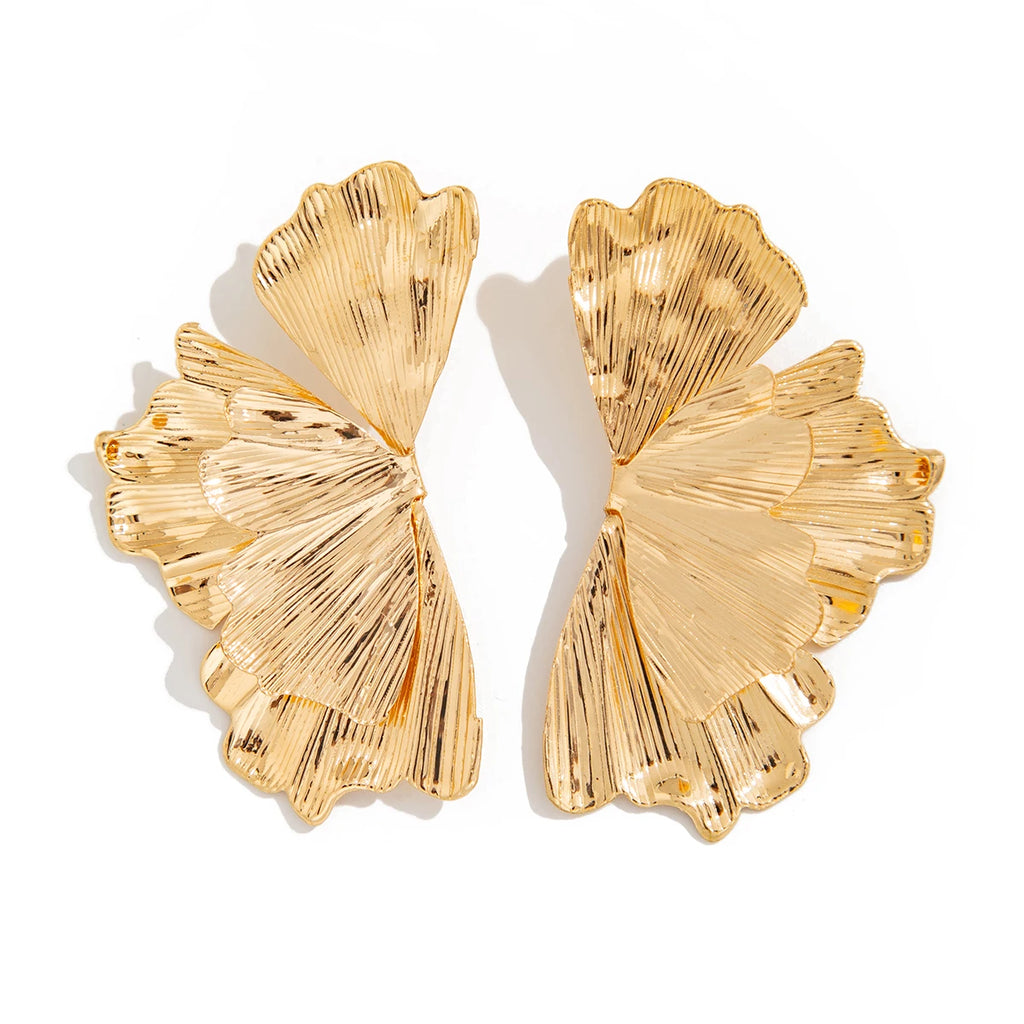 Ingemark Exaggerated Maple Leaf Stud Earrings Trend 2025 for Women Punk Geometric Piercing Earrings Grunge Jewelry Steampunk New