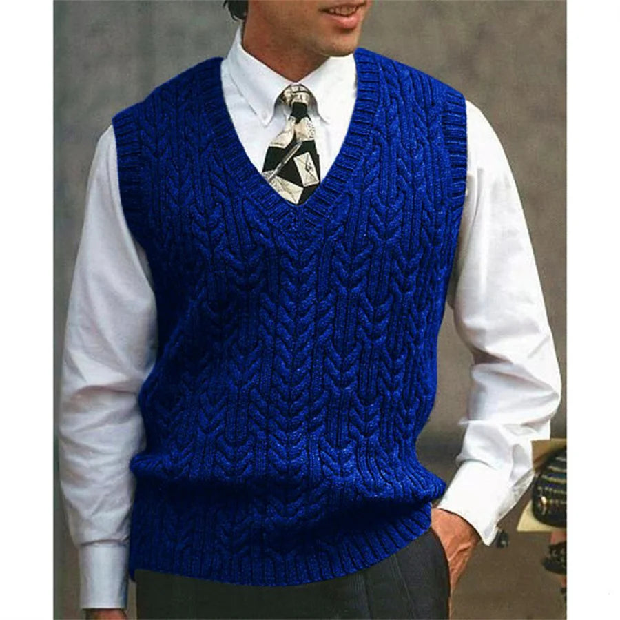 V‑Neck Knit Sweater Vest