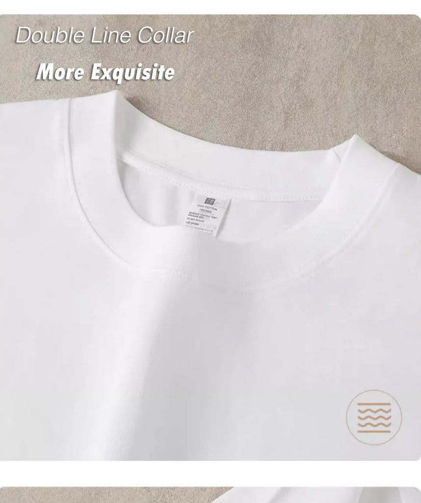 100% Cotton Men’s T‑Shirt | High‑End Breathable Summer Casual Round Neck Tee
