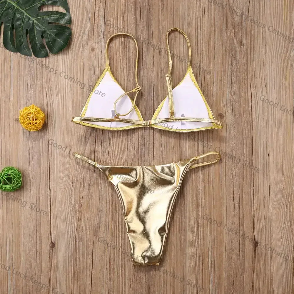 Women’s Sexy Sequin Brazilian Bikini Set