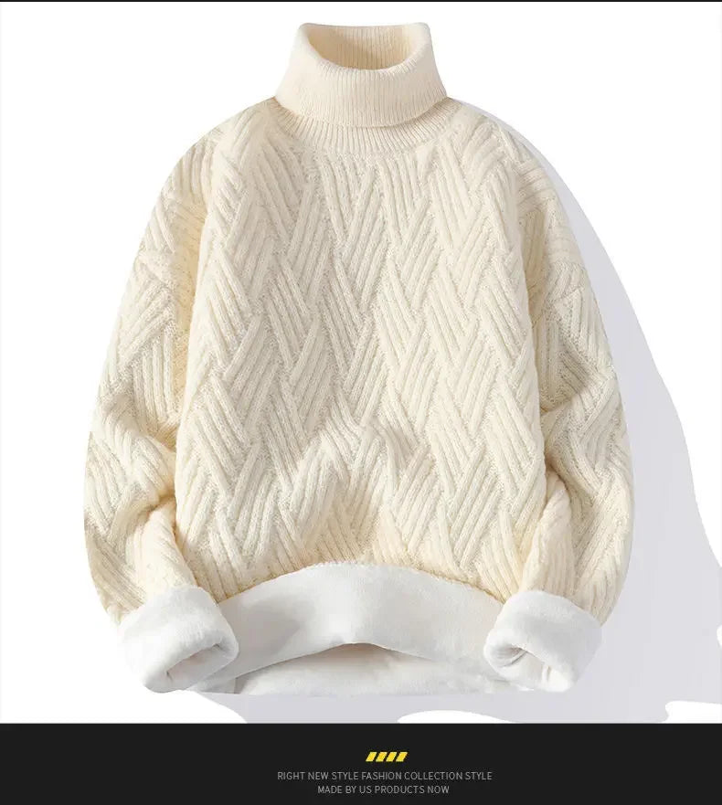 Men’s Winter Fleece Turtleneck Sweater