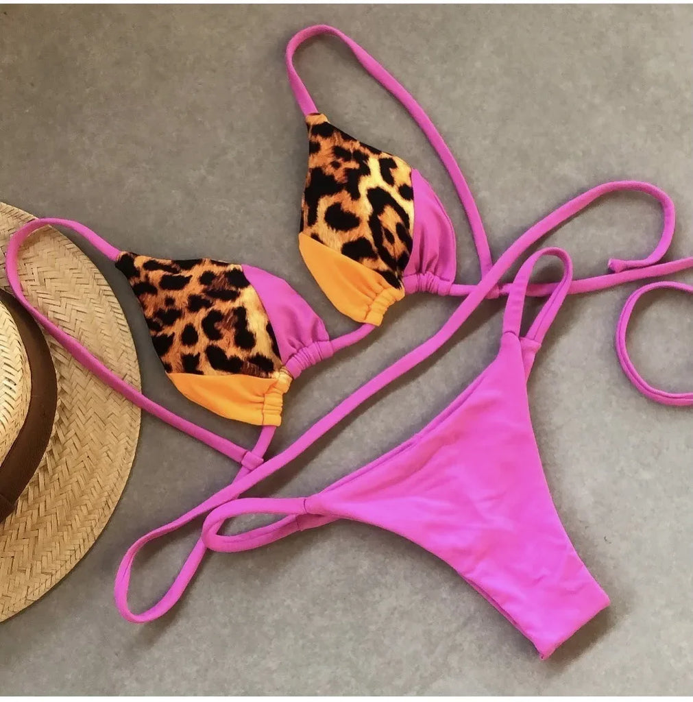 2026 Women’s Push‑Up Bikini Set – Sexy Printed Two‑Piece Swimsuit Summer Beachwear
