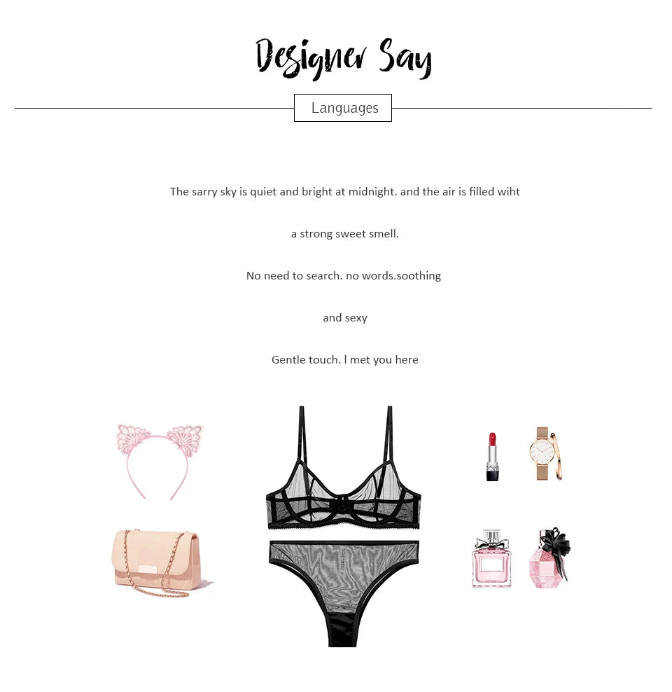 Transparent Seamless Bra Set