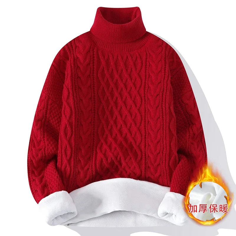 Men’s Winter Fleece Turtleneck Sweater