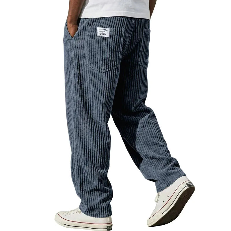 Retro Striped Corduroy Pants