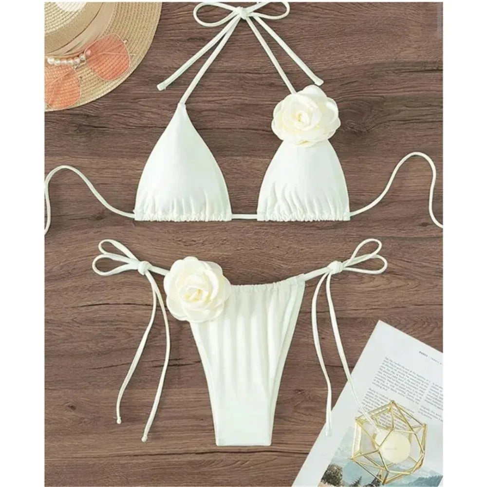 Rose Flower Brazilian Bikini