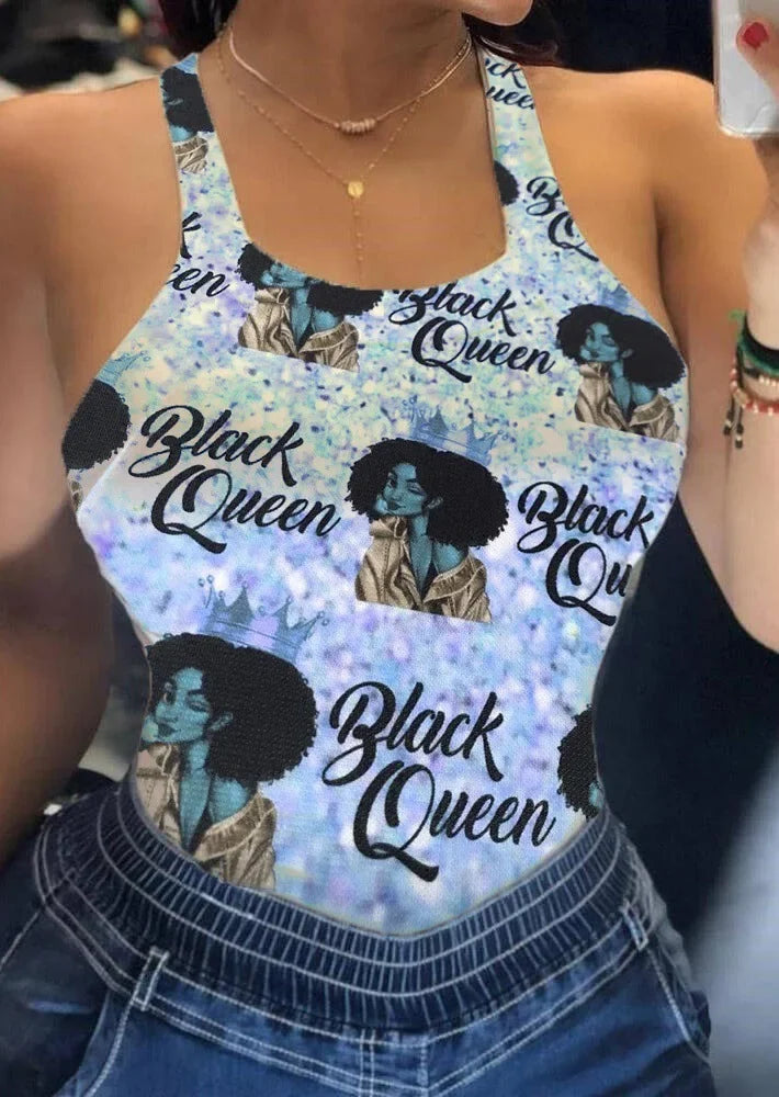 Fashion Women's Sexy Sling Print T-Shirt Small Vest Top Summer Casual Cool Sleeveless Top