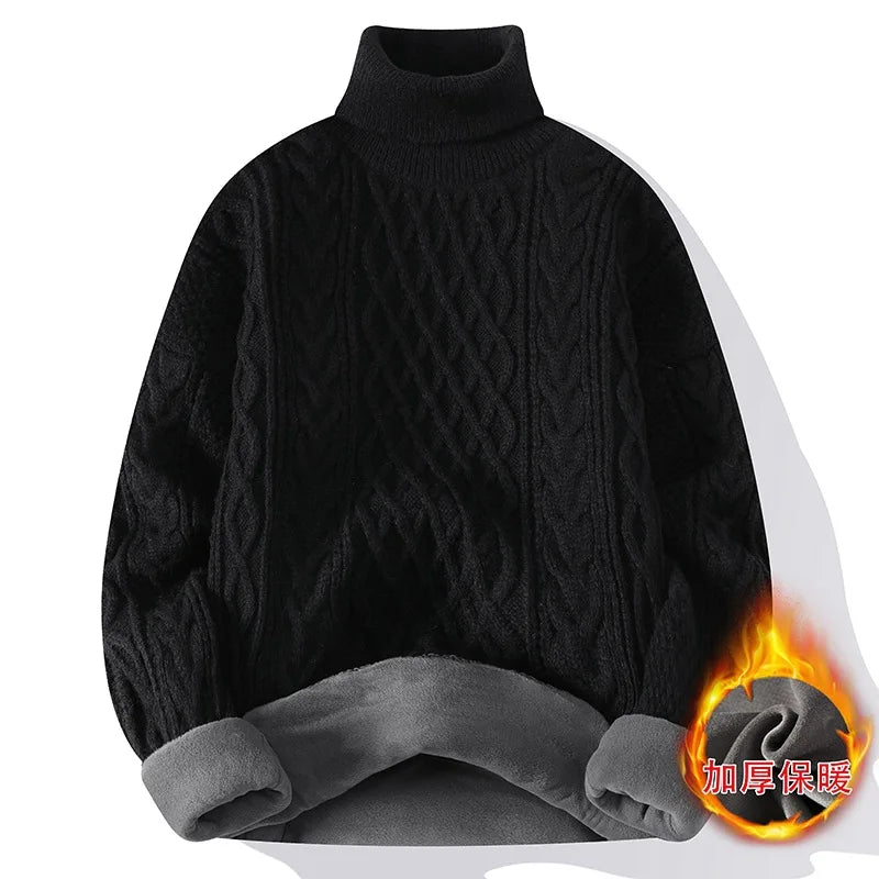 Men’s Winter Fleece Turtleneck Sweater