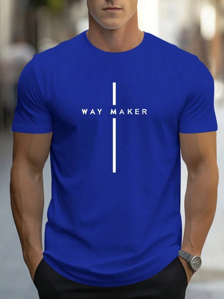 Men’s Oversized Letter‑Print T‑Shirt – Summer Loose Fit Sports Casual Short Sleeve Top