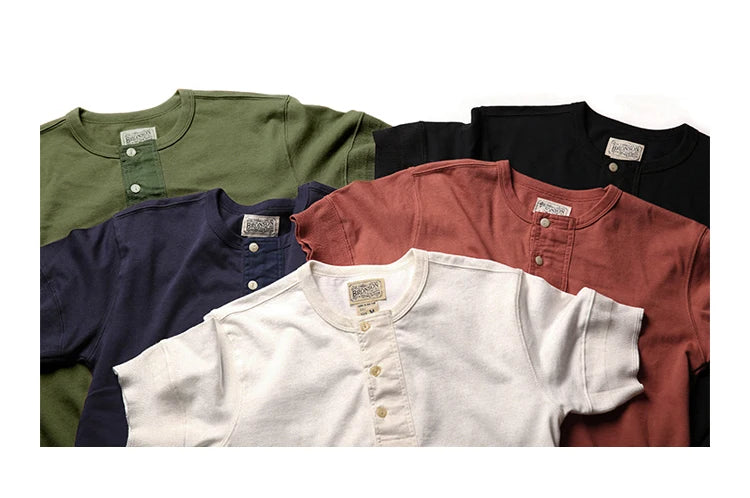 Rugged Bronson Retro Henry Collar Shirt