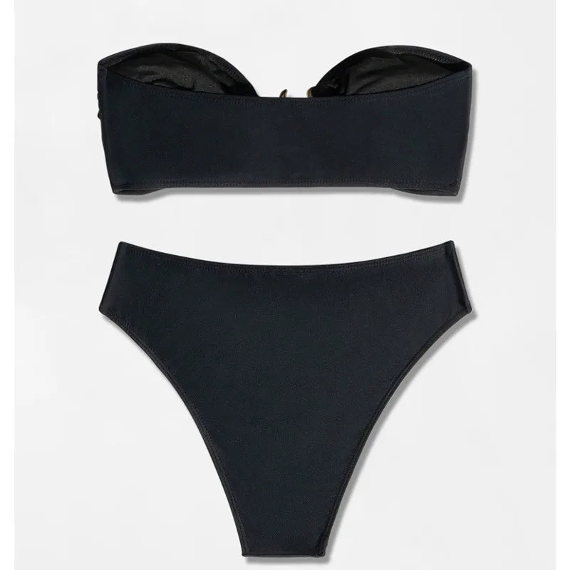 Women’s Black Brazilian Bikini – Push‑Up Two‑Piece Swimsuit, Sexy Summer Beachwear SetSexy Black Bikinis Women's Swimwear Female Swimsuit For Swimming Wear Bathing Suits Brazilian Bikini Set Beachwear Pool Bather