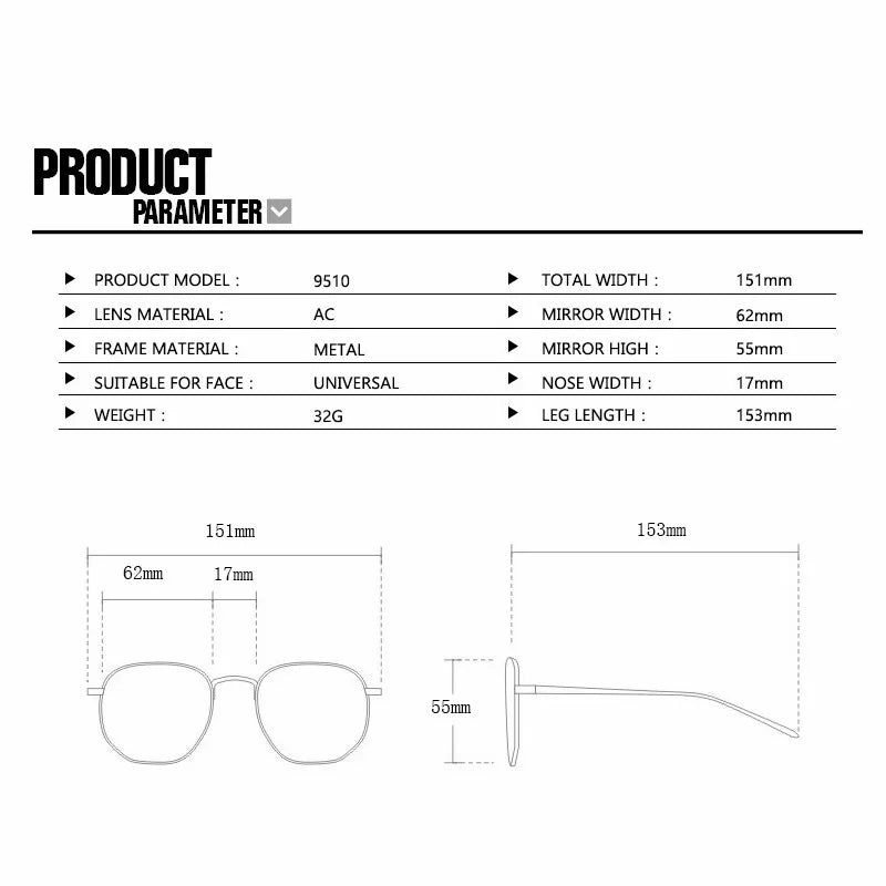 Fashion Women Sunglasses Pilot Classic Driving Sun Glasses Metal Frame Mirror Leisure Fishing Business Eyeglass UV400