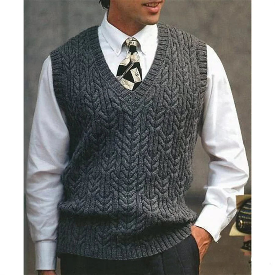 V‑Neck Knit Sweater Vest