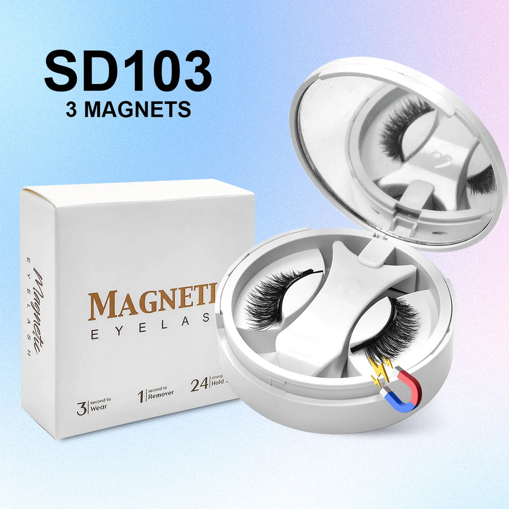 Magnetic Eyelashes Set – Reusable No‑Glue Lashes with Magnetic Tweezers for Easy, Natural Glam