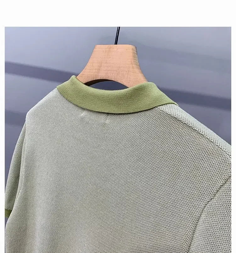 Italian Cuban Collar Ice Silk Polo