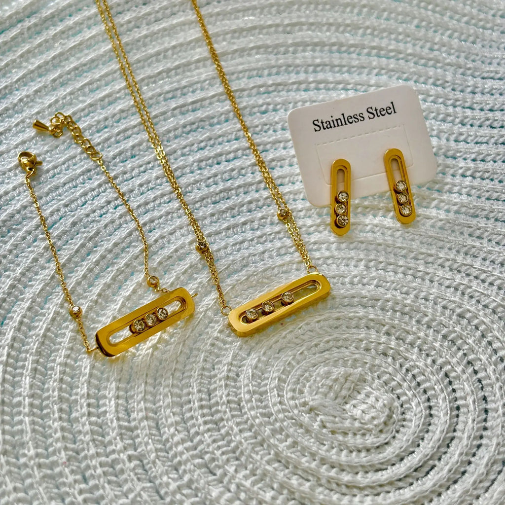 3‑Piece Luxury Stainless Steel Jewelry Set for Women