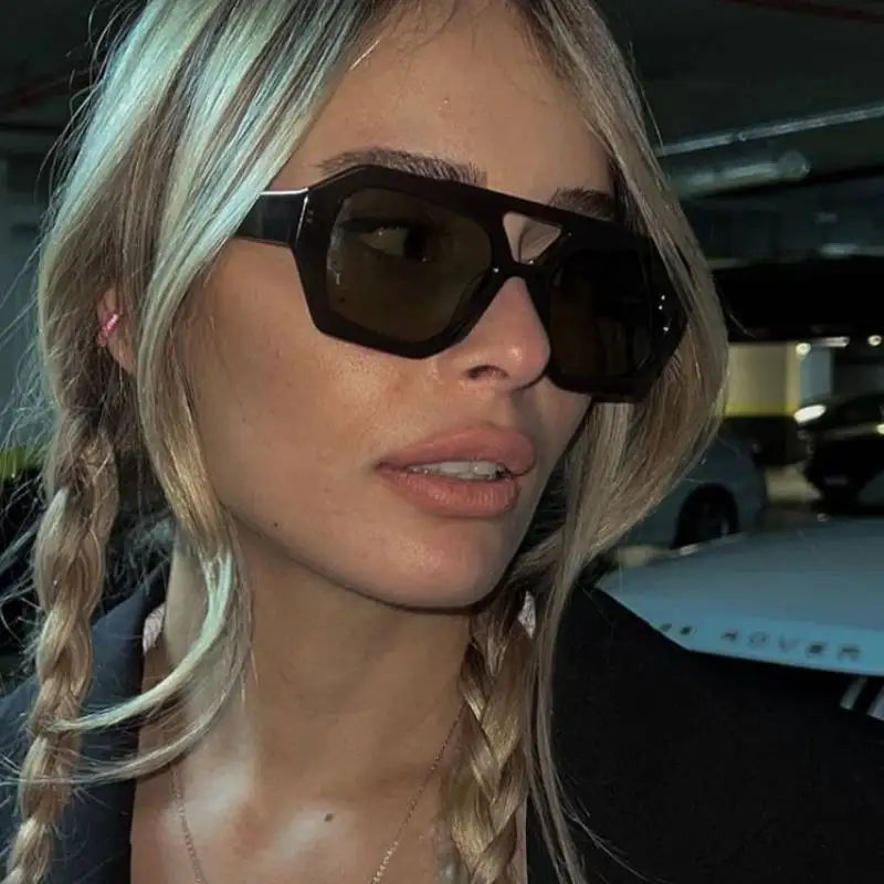 Fashion Double Bridges Women's Sunglasses Men 2025 Big Frame Eyewear Retro Luxury Designer Sun Glasses Women Shades gafas de sol