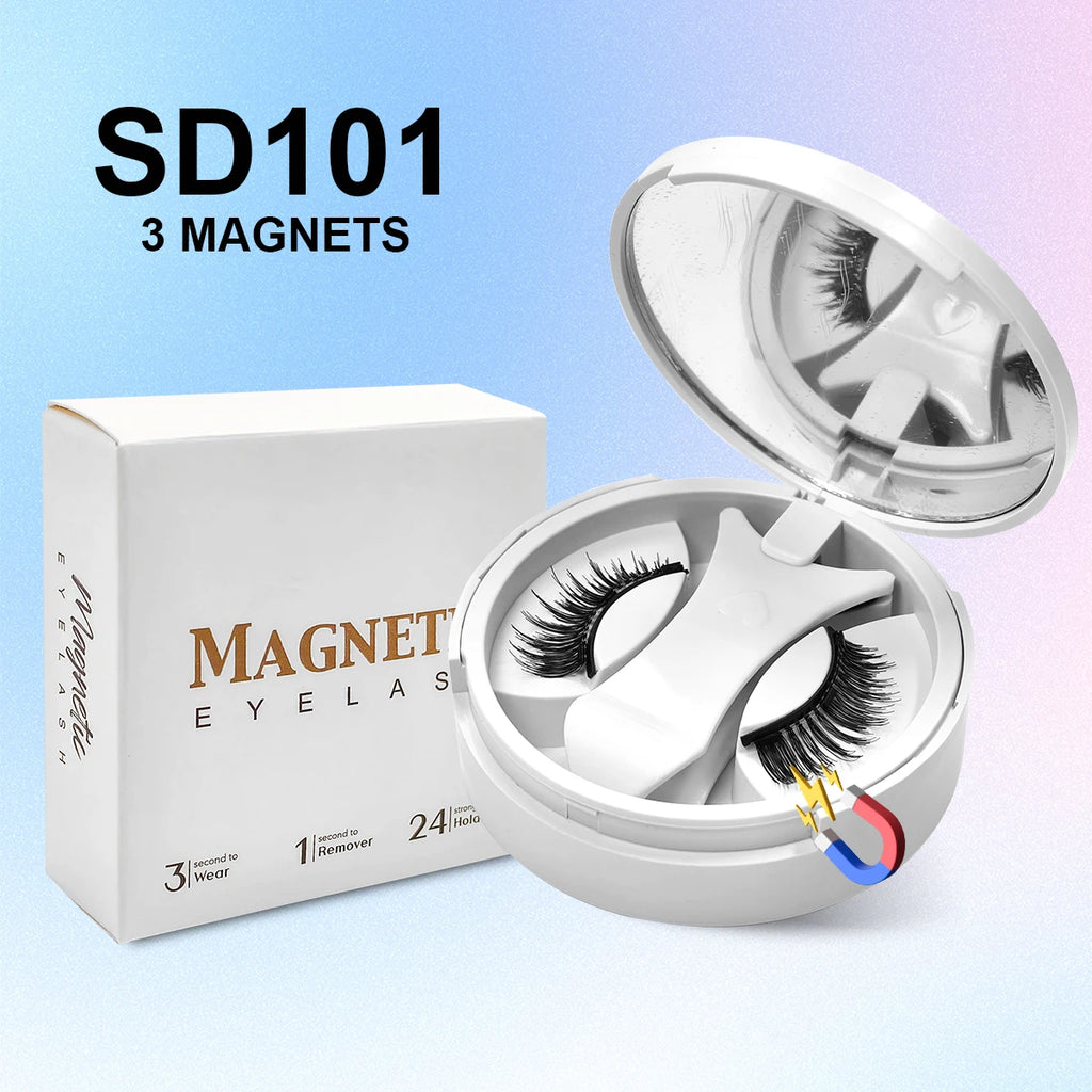 Magnetic Eyelashes Set – Reusable No‑Glue Lashes with Magnetic Tweezers for Easy, Natural Glam