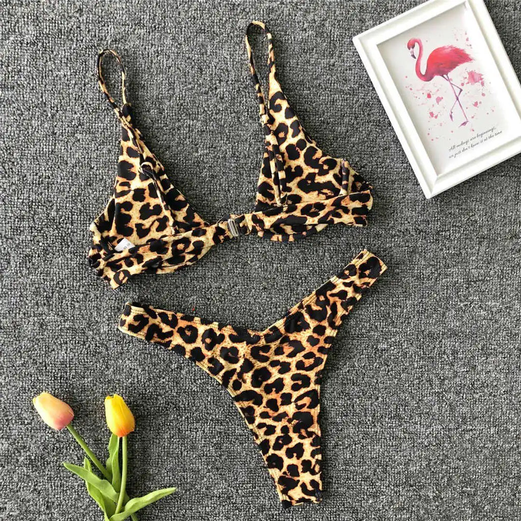Women’s V‑Bar Underwire Bikini – V‑Shape Wire Two‑Piece Swimsuit S–XL (V439)