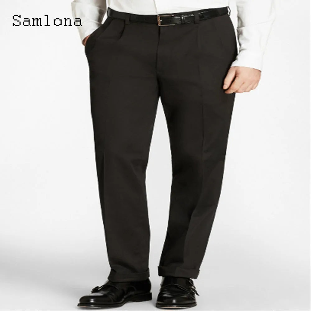 Solid White Formal Suit Pants