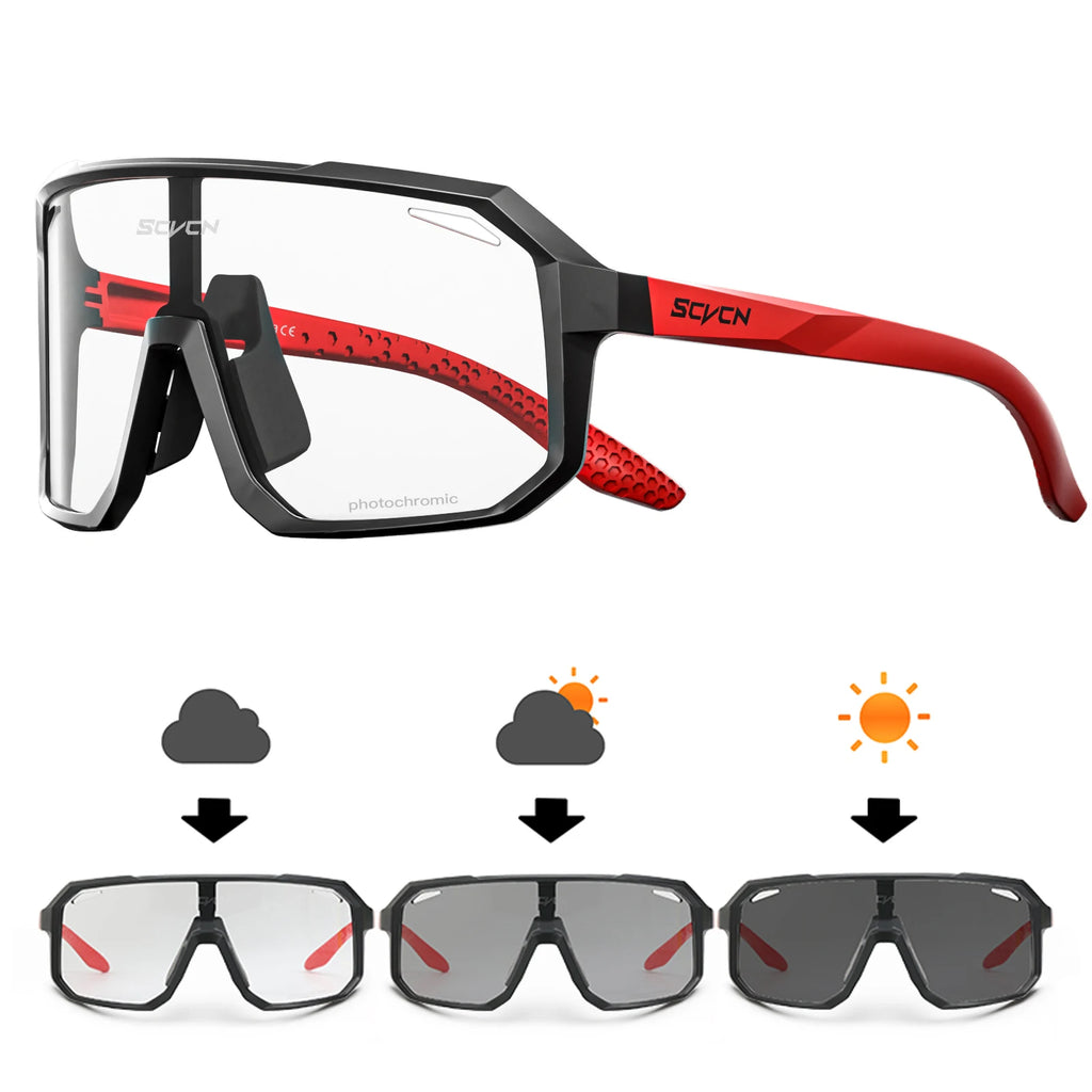 Scvcn Photochromic Mountaineering Sunglasses Outdoor Hiking Sports Glasses for Men's Cycling Sunglasses Leisure Travel Goggles
