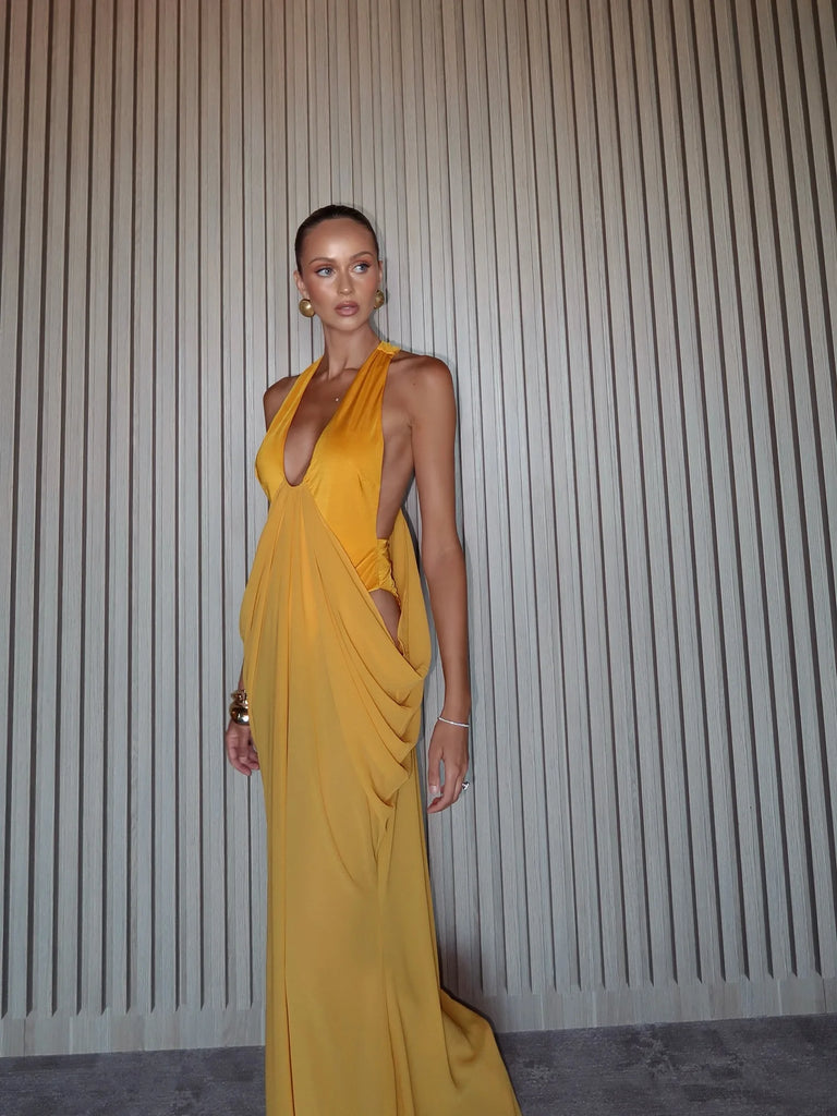 Maxi Dress Halter Sleeveless Dress Cut Out Dresses Women Ruffle Mesh Semi Backless Dress Summer Party Evening Female