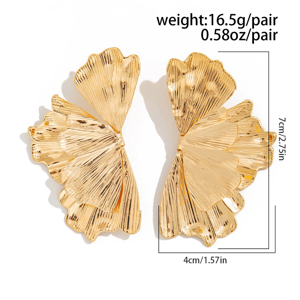 Ingemark Exaggerated Maple Leaf Stud Earrings Trend 2025 for Women Punk Geometric Piercing Earrings Grunge Jewelry Steampunk New