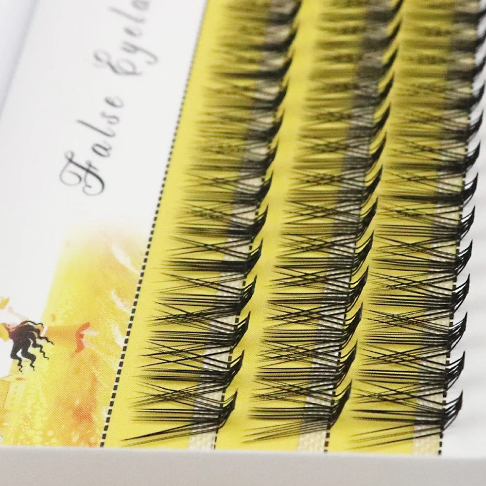 20D L‑Type Cluster Eyelash Extensions – 3D Natural Russian Volume Fans (60 Bundles per Box)