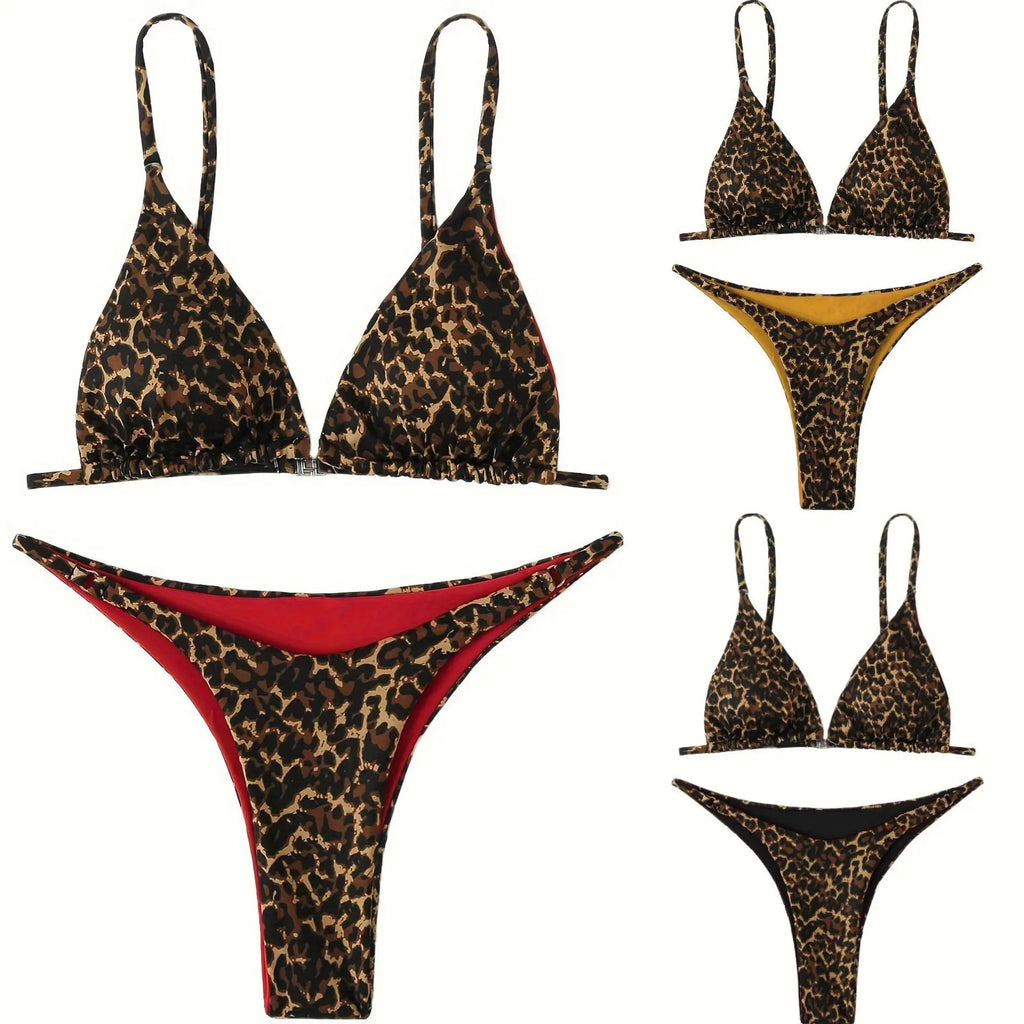 High Cut Micro Bikini Women Leopard Bandage Push Up Swimsuit Sexy Bathing Suit Padded Thong Swimwear Biquini Trajes De Baño 2026
