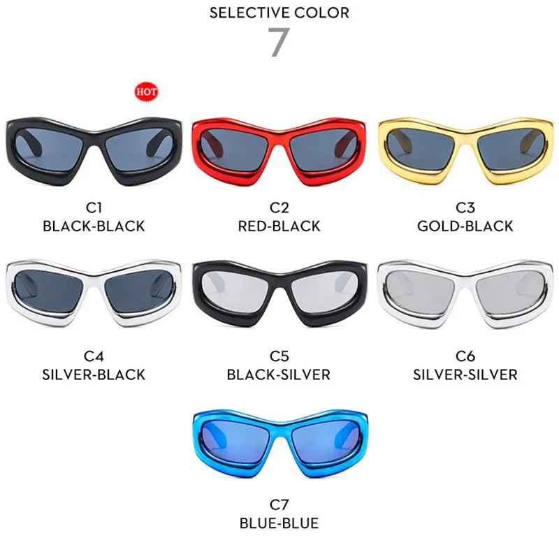 New Women's Fashion Y2K Sunglasses Men and Women Trendy Hip-Hop Sun Glasses Outdoor Sports Cycling Eyewear UV400 Gafas De Sol