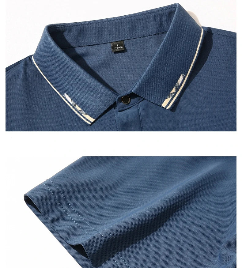 Men Polo Short sleeve 2025 Summer Plus Size 9xl 8xl 7xl High Quality Ice Silk Solid Color Men's Business Casual Polo Shirts
