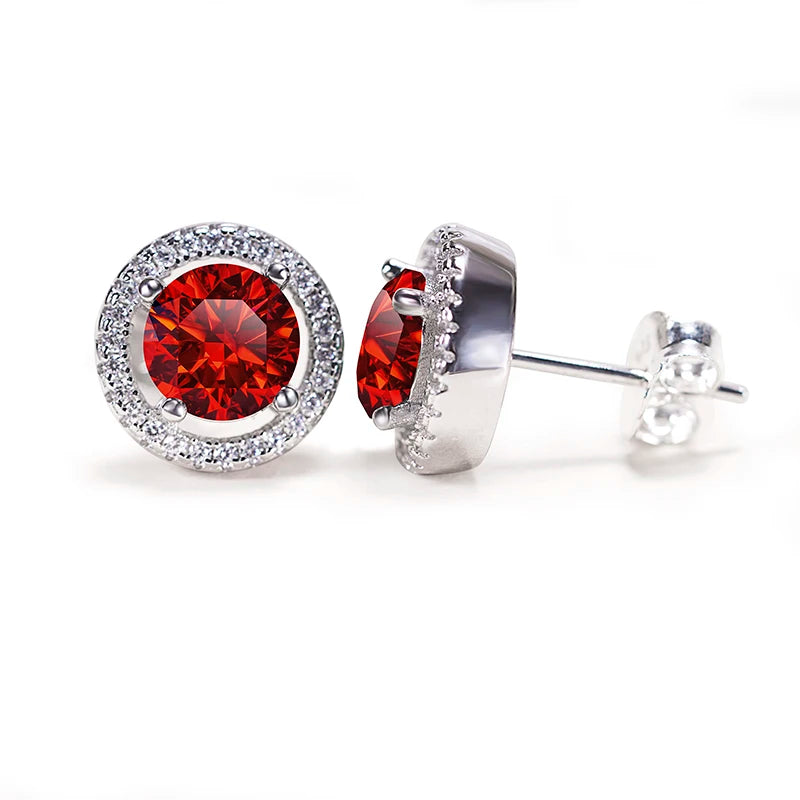 JoyceJelly Unisex Sterling Silver 925 Jewelry 2X1CT 6.5mm GRA Moissanite Stud Earrings for Men Women Lab Diamond Ear-studs Gift
