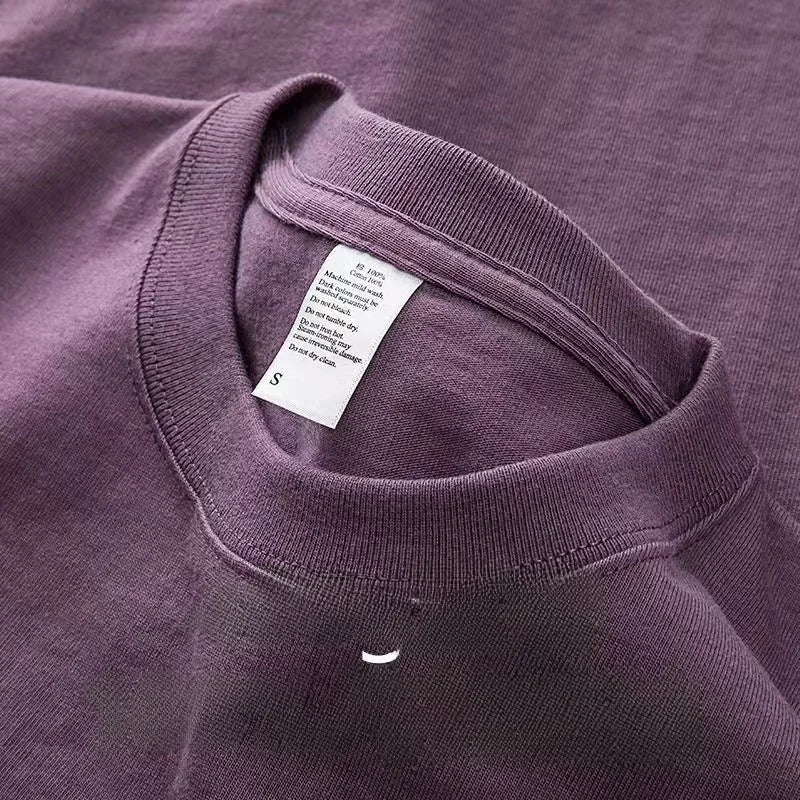 Heavyweight Pure Cotton Oversized T‑Shirt – Tianqing Color Unisex Summer Loose‑Fit Streetwear Tee