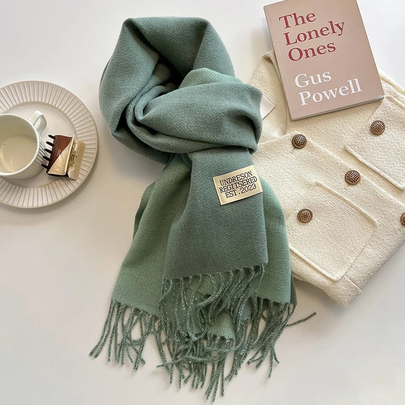 Fashion Solid Cashmere Warm Scarf New Design Pashmina Winter Double Side Diffrent Color Shawl Wraps Bufanda with Tassel Blanket