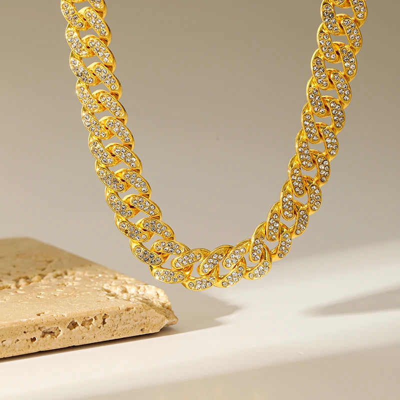 EILIECK 316L Stainless Steel White Chain Necklace For Women Girl Fashion New Party Gift Thick Neck Chain Waterproof Jewelry