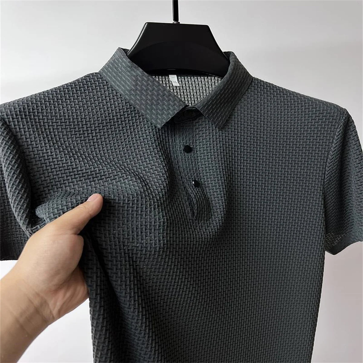 Hawaiian Ice Silk Mesh Polo Shirt