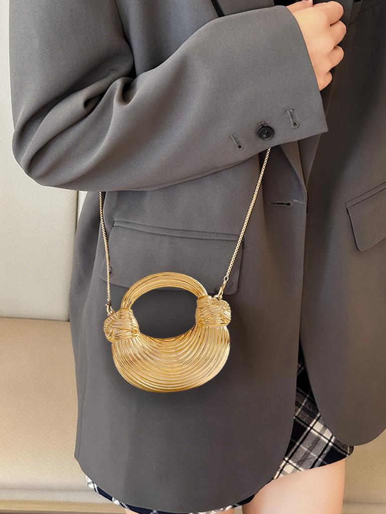 Gold Luxury Designer Women Handbag Fashion Exquisite Evening bags with Removable Chain Strap&Magnetic Closure Mini Messenger Bag