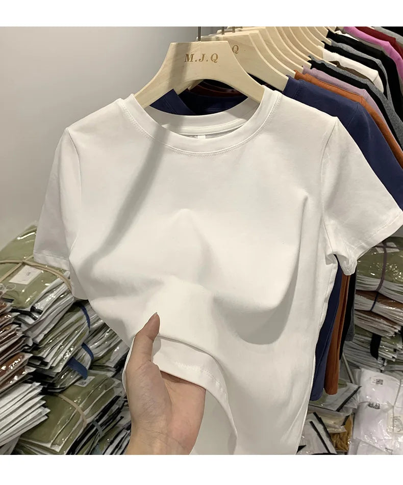 Women’s Y2K Short‑Sleeve T‑Shirt – Trendy Spring Tee for Girls & Women