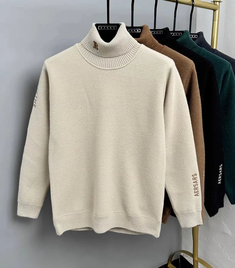Luxury Embroidered High‑Neck Sweater