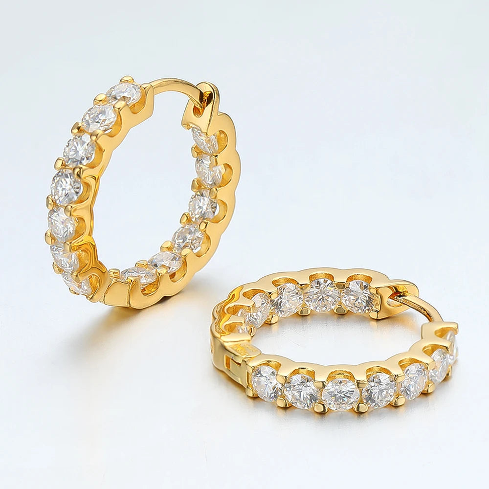 Serenity 2.6cttw D Color Moissanite Earrings for Women 100% S925 Sterling Silver Hoop Earrings Plated 18K Fine Jewelry Wholesale