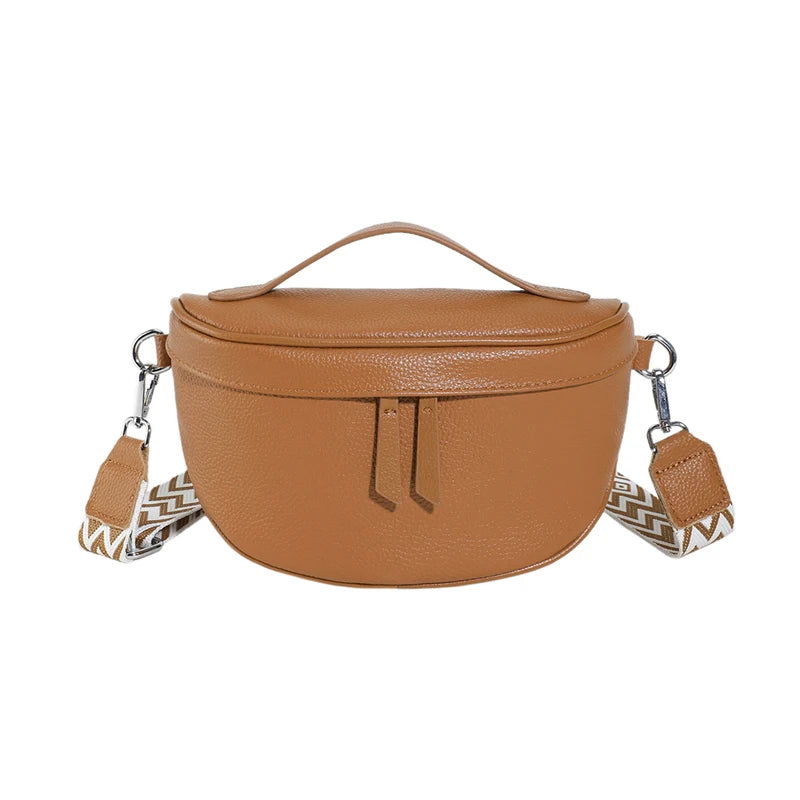 Luxury Genuine Leather Woman Chest Bag High Quality Cow Leather Women's Crossbody Bag With Small Purse Female Handbags Waist Bag