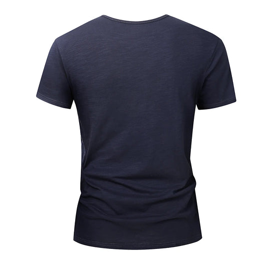 Men’s 100% Cotton T‑Shirt – Soft High‑Quality Summer Short‑Sleeve Tee (Black/White Casual Top)