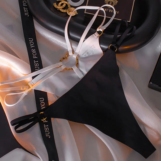 Ice Silk Seamless G‑String Thong — Women’s Lightweight Underwear with Iron‑Ring Detail (S–XL)