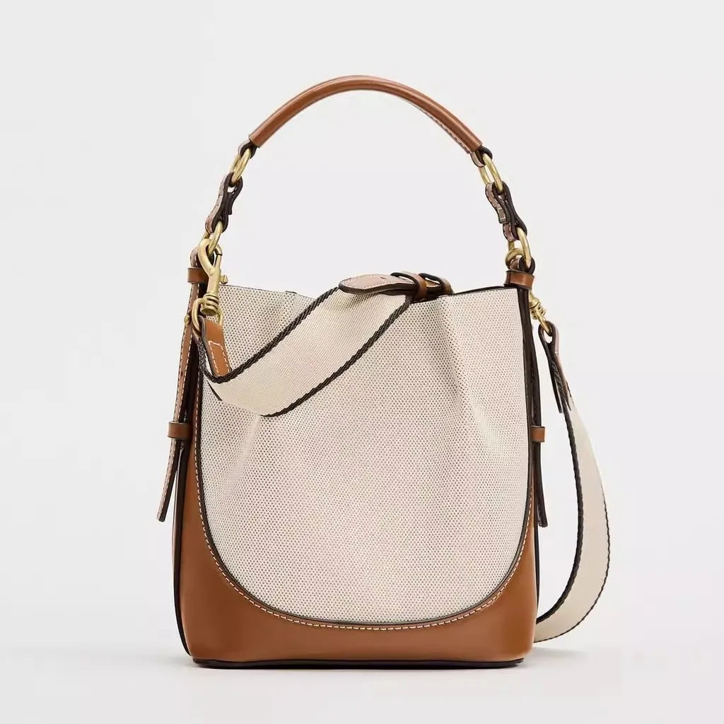 Fashion Wide Strap Bucket Bag High Quality Shoulder Bag Small Purses and Handbags Designer Bags for Women 2024 Crossbody Bags