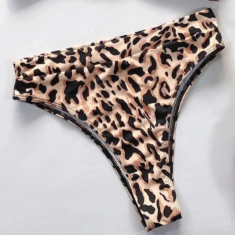 Snake‑Print Hollow‑Out Bikini