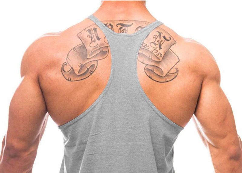 Men’s Bodybuilding Y‑Back Tank Top – Cotton Breathable Gym Muscle Vest, Fitness Workout Sleeveless Shirt