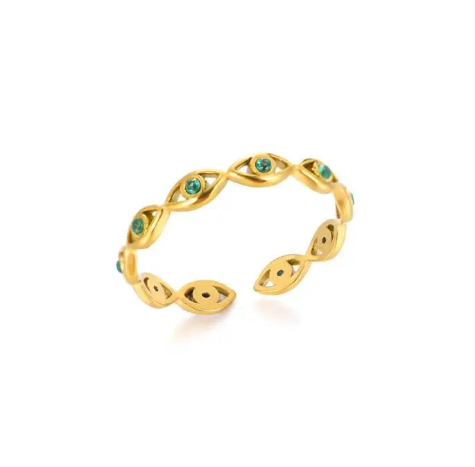 Minimalist Textured Stainless Steel Geometric Rings – Gold Open Adjustable Couple Ring for Women & Men